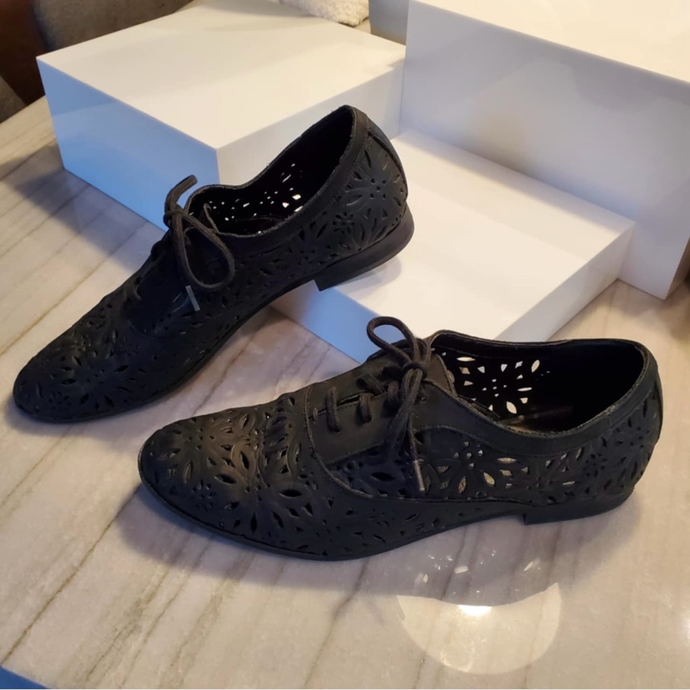 Denim & Supply Ralph Lauren Hope Black Oxford Brogue Wingtips - Picture 3 of 9